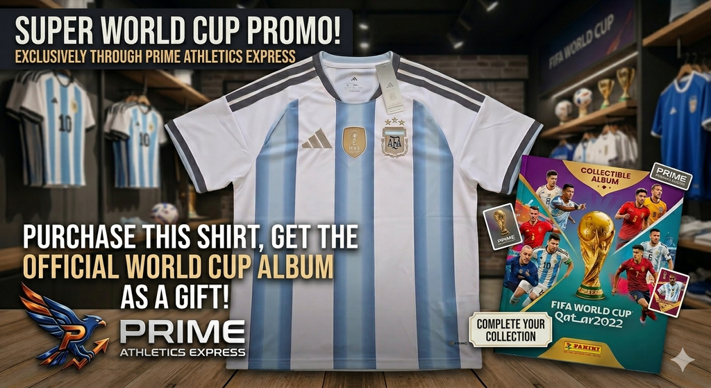 ARGENTINA SPECIAL EDITION JERSEY - OFFICIAL WORLS CUP + ALBUM FOR FREE